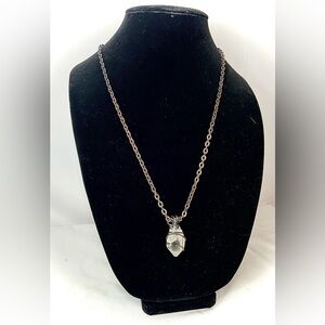 Beautiful Handmade Quartz Crystal Pendant Necklace on 24” Copper Chain